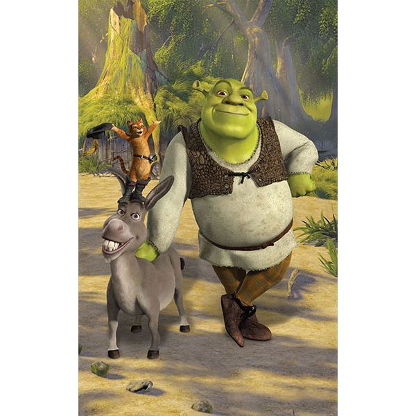 Funny Shrek Running On A Flower Field Wallpaper 