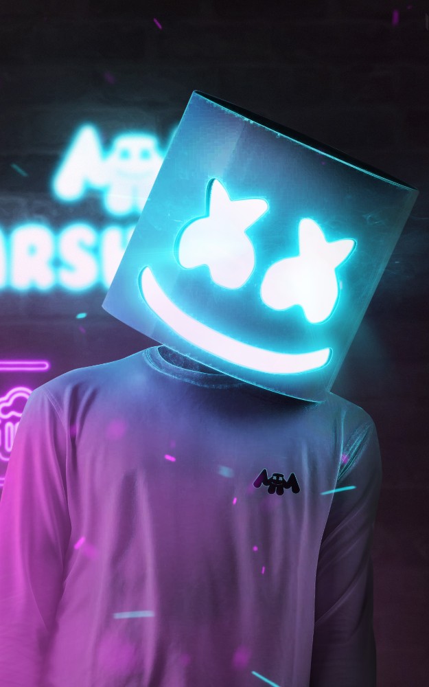 Обои маска, концерт, диджей, маршмэллоу, Marshmello на 