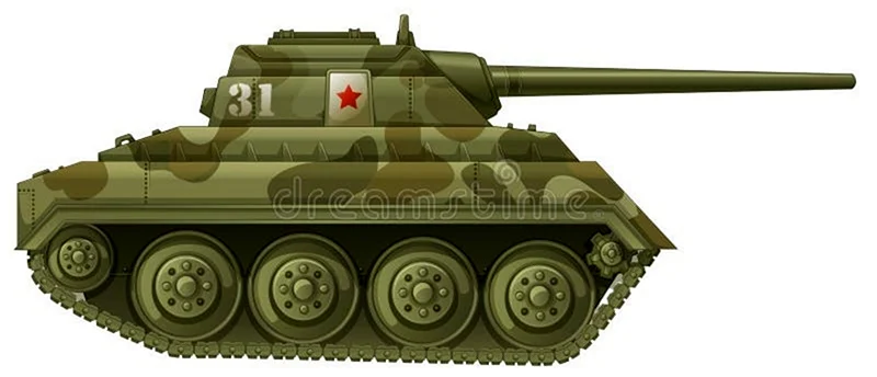 Main battle tank on white background 