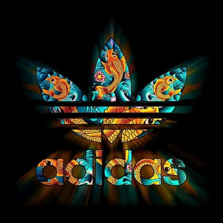 Обои коллаж, обои, рыбка, логотип, эмблема, адидас, adidas на 