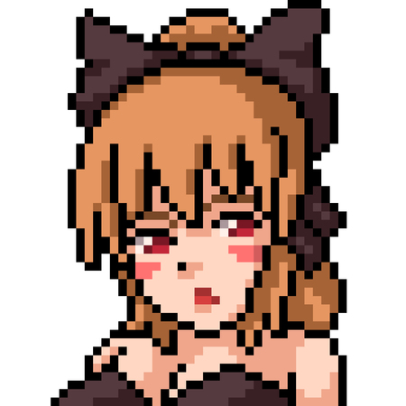 Vetor de vector pixel art anime gil do Stock 