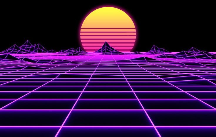 Ретро футуристический synthwave в стиле 