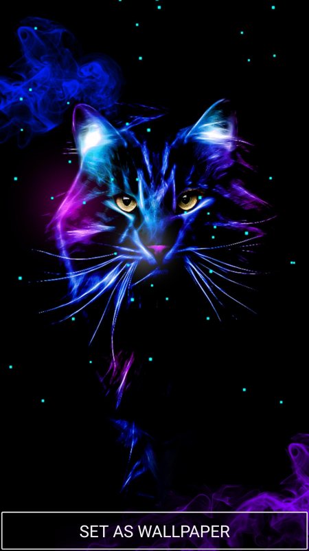 Free Neon Kitty Wallpaper For Your Phone