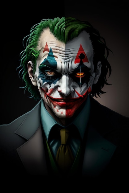 Профиль Джокера Joker рассеивается в тени 