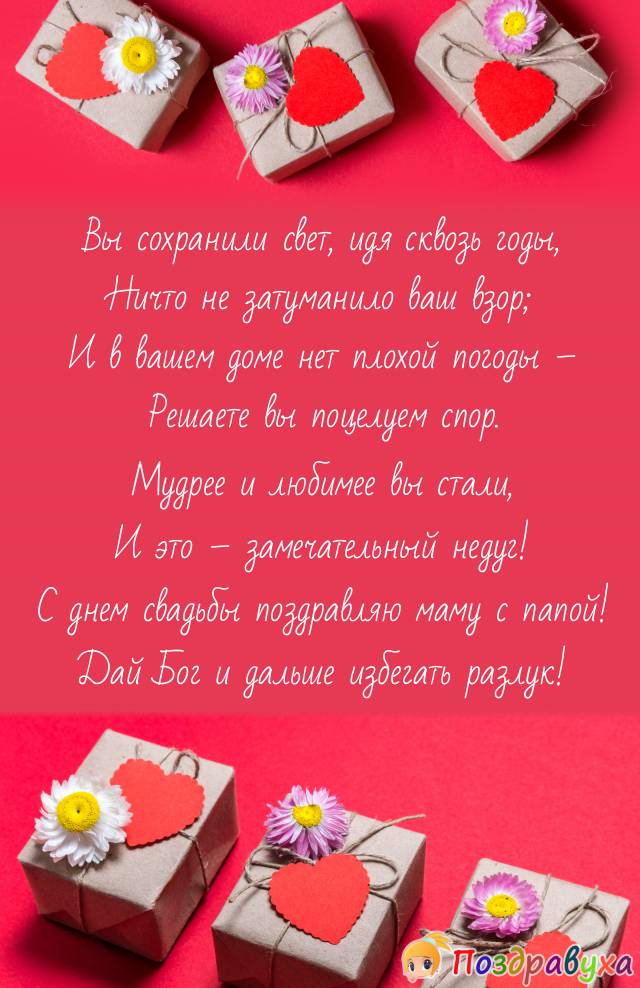 Подарок родителям на годовщину свадьбы 