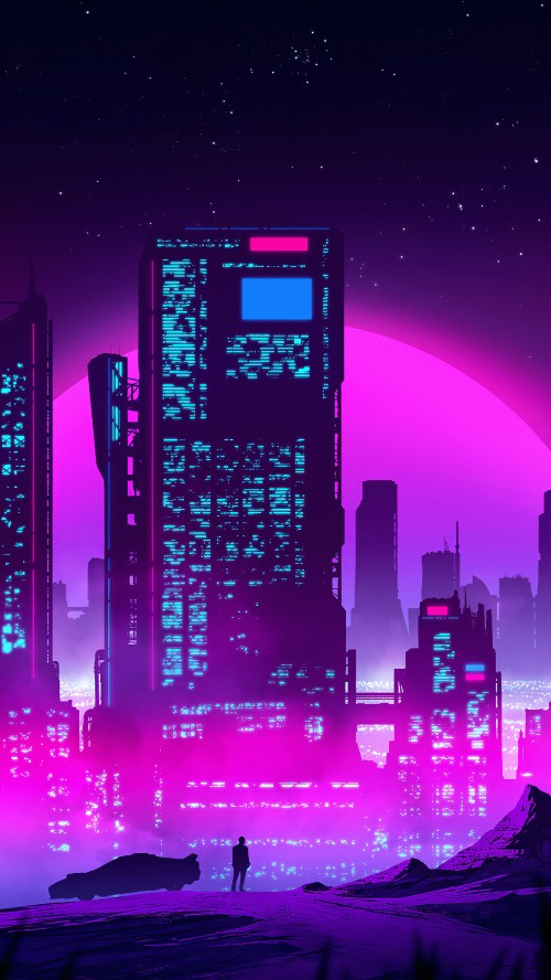 Synthwave, стиль ретро, ios