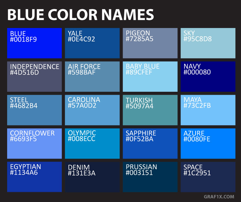 List of Colors with Color Names 