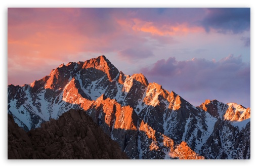 macOS Sierra Wallpaper 4K, Glacier mountains, Snow covered