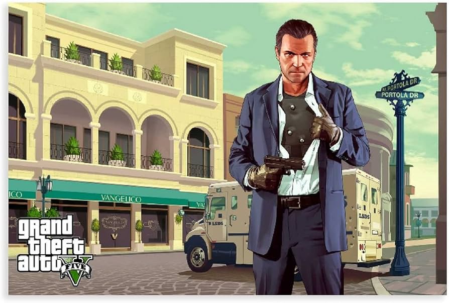 Grand Theft Auto V Art Silk Poster Gta 