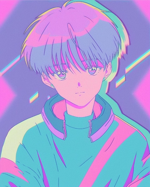 ANIME STYLE , COUPLE , NEON LIGHTS 