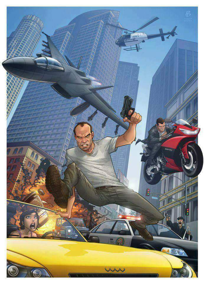 Grand Theft Auto V Game Poster GTA 5 