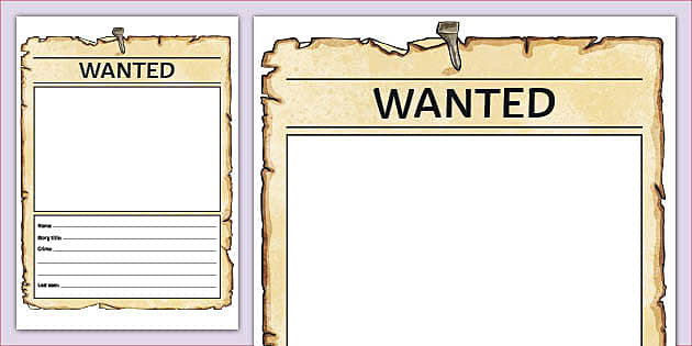 Wanted poster template 