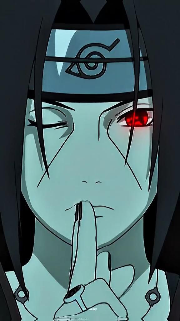 Обои на рабочий стол Uchiha Itachi / Учиха Итачи на красном 