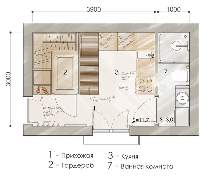 Квартира-студия площадью 30 кв