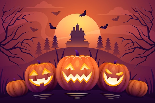 Cute Halloween background orange A4 