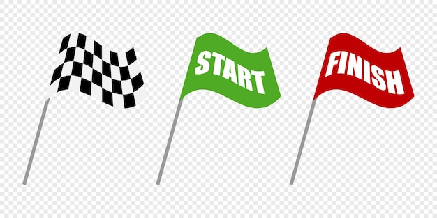 Flag auto racing inscription start flat 