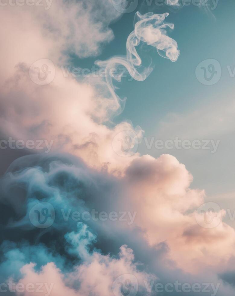 Heavenly White Clouds, AI Art 