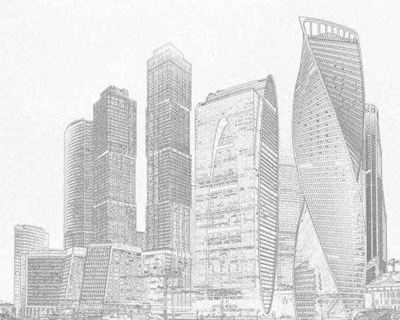 How to draw MOSCOW CITY with pencil