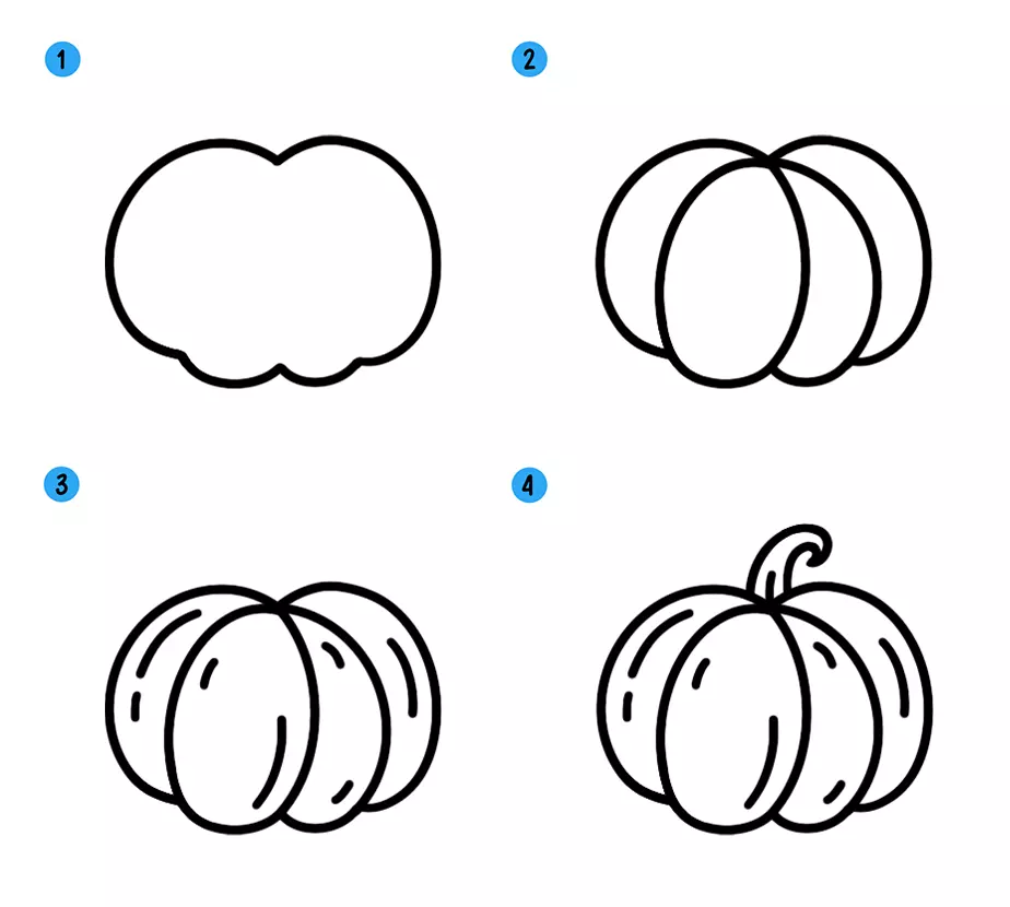 Рисуем тыкву цветными карандашами 