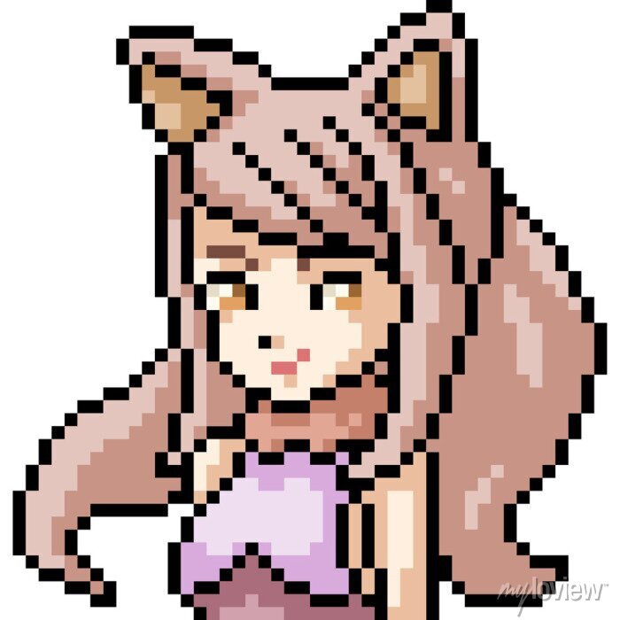 Nekopara Catgirl Anime Chibi Pixel art, Anime, manga 