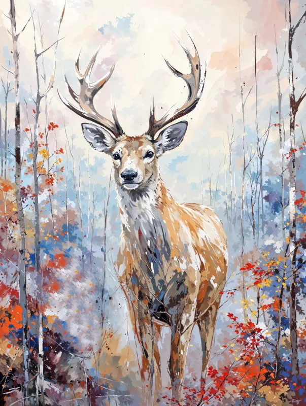 Deer Pop Art Toile Color 