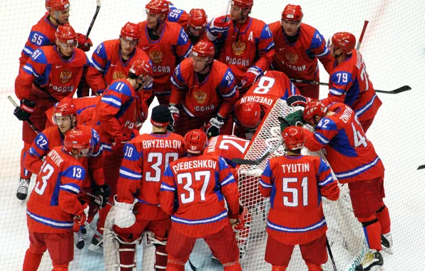 Обои hockey, гол, сетка, ворота, шайба 