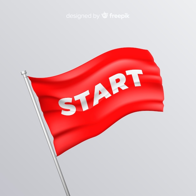 Start Flag Vector Icon Stock Vector 