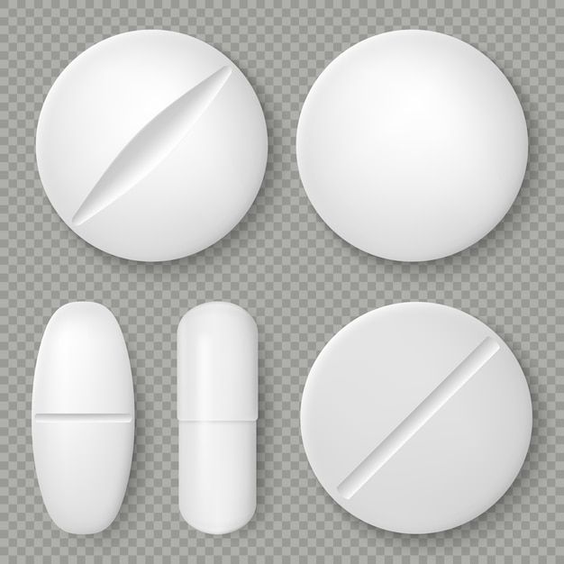 медицинские таблетки и капсулы изолированы на прозрачном фоне 