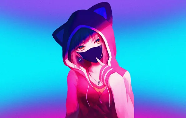 Neon Cyberpunk Demon Anime Character 